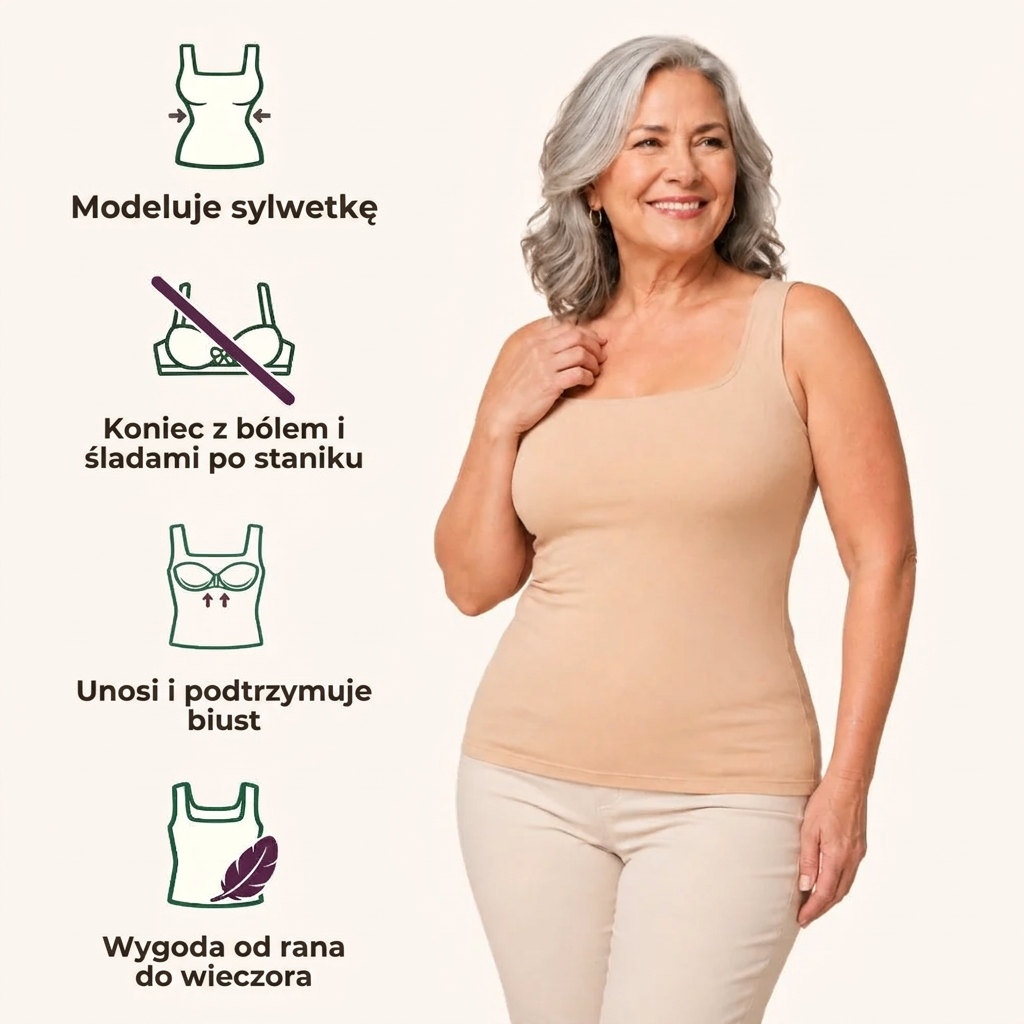Koszulka z wbudowanym stanikiem